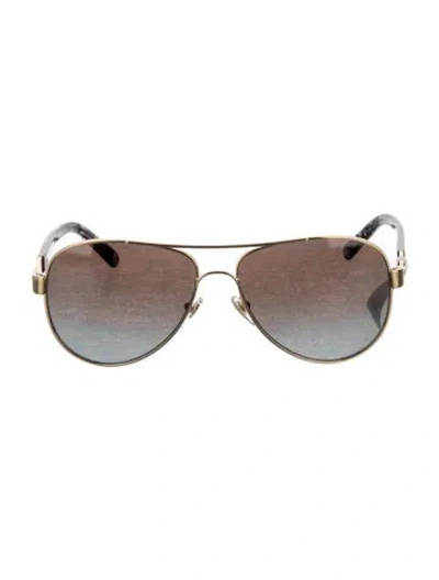 Pre-owned Tory Burch Aviator Gradient Sunglasses In Black