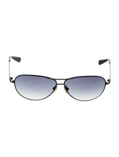 Pre-owned Tory Burch Aviator Gradient Sunglasses In Blue