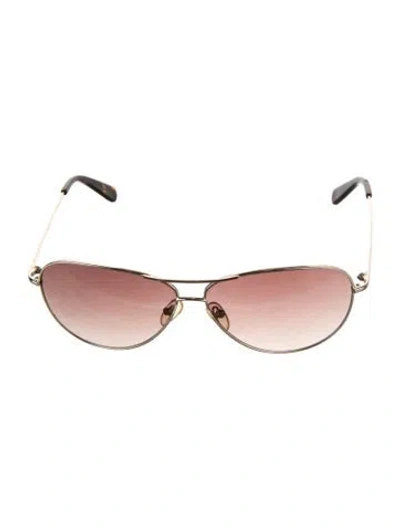 Pre-owned Tory Burch Aviator Gradient Sunglasses In Brown