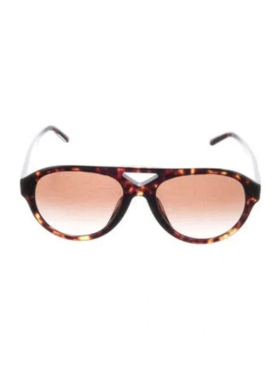 Pre-owned Tory Burch Aviator Gradient Sunglasses In Brown