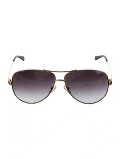 Pre-owned Tory Burch Aviator Gradient Sunglasses In Gold
