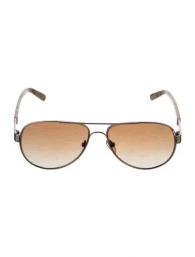 Pre-owned Tory Burch Aviator Gradient Sunglasses In Gold