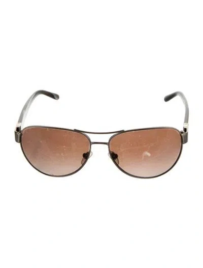 Pre-owned Tory Burch Aviator Gradient Sunglasses In Gold