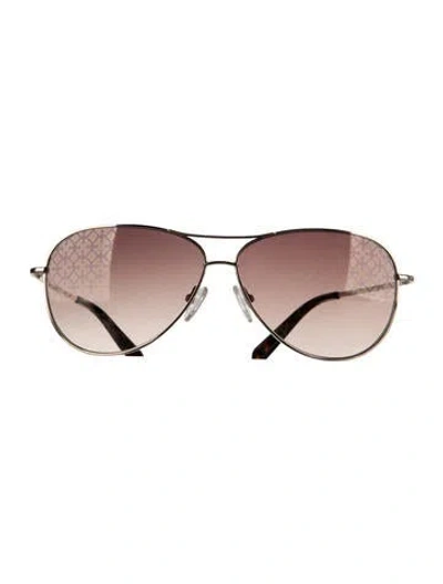 Pre-owned Tory Burch Aviator Gradient Sunglasses In Gold