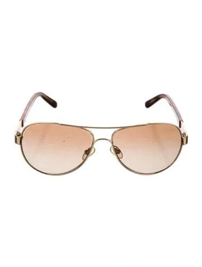 Pre-owned Tory Burch Aviator Gradient Sunglasses In Gray