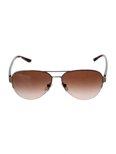 Pre-owned Tory Burch Aviator Gradient Sunglasses In Neutrals