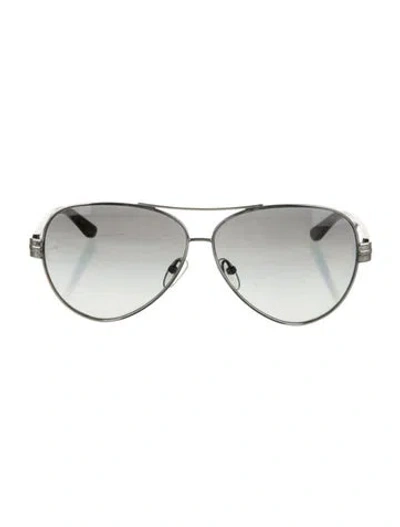 Pre-owned Tory Burch Aviator Gradient Sunglasses In Silver