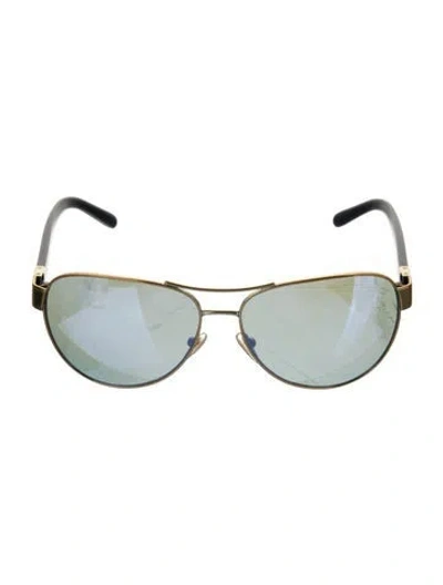 Pre-owned Tory Burch Aviator Mirrored Sunglasses In Multi