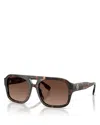 Tory Burch 55mm Polarized Gradient Pilot Sunglasses In Brown