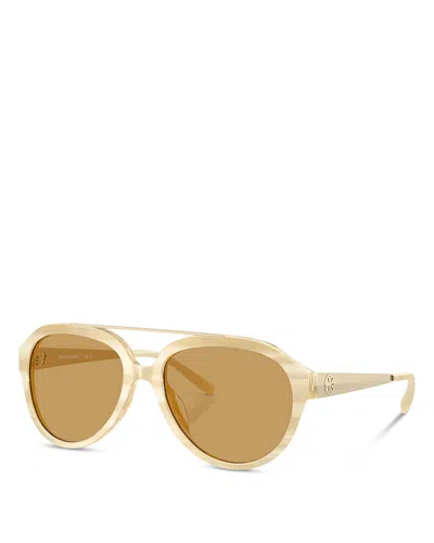 Tory Burch 56mm Pilot Sunglasses In Neutral