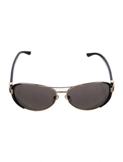 Pre-owned Tory Burch Aviator Tinted Sunglasses In Black