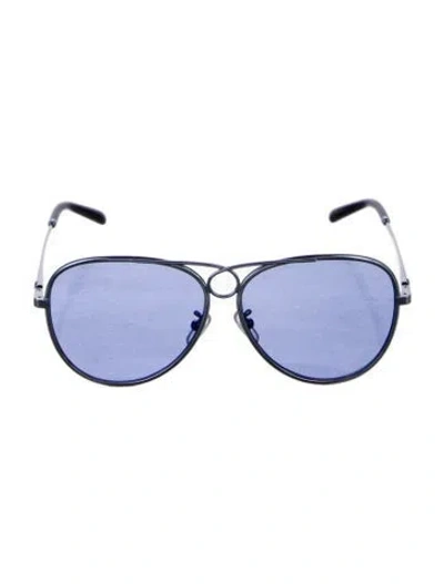 Pre-owned Tory Burch Aviator Tinted Sunglasses In Blue
