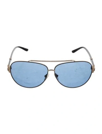 Pre-owned Tory Burch Aviator Tinted Sunglasses In Gold