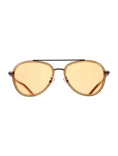 Pre-owned Tory Burch Aviator Tinted Sunglasses In Orange