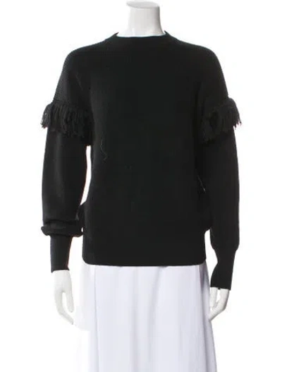 Pre-owned Tory Burch Baby Alpaca Mock Neck Sweater In Black