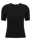 Tory Burch Ribbed Short-sleeve Pullover With Ties And Open Back In Black