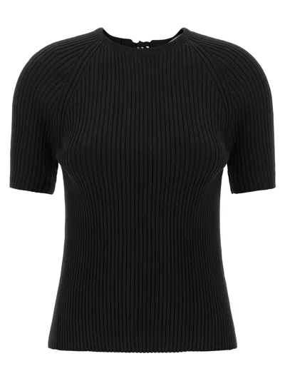 Tory Burch Back Closure Sweater In Black