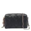 Tory Burch Black Leather Fleming Crossbody Bag In Black