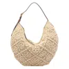 Tory Burch Raffia T Monogram Balloon Bag