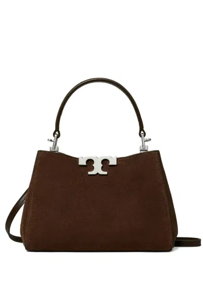 Tory Burch Eleanor Medium Suede Satchel In Burgundy