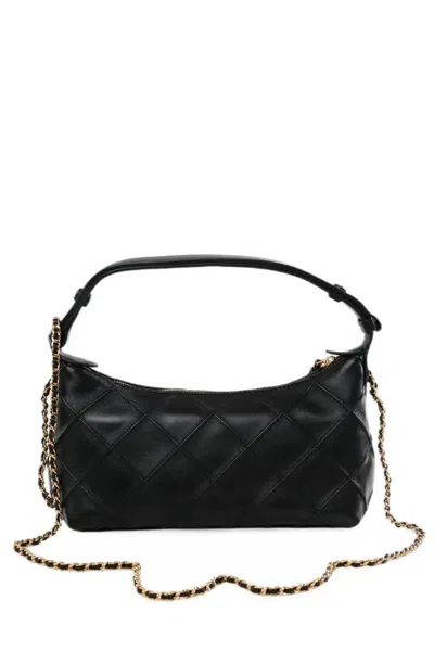 Tory Burch Fleming Leather Pouch In Black