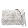 Tory Burch Woven Chain Shoulder Bag With Adaptable Sliding Strap In Neutral