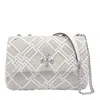 Tory Burch Woven Chain Shoulder Bag With Adaptable Sliding Strap In Neutral