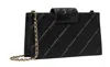 Tory Burch Fleming Black Diamond Quilted Mini Crossbody Bag With Chain-link Shoulder Strap In Leather Woman In Black