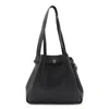 Tory Burch Black Leather Romy Totes In Black