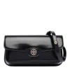 Tory Burch Robinson Spazzolato Leather Shoulder Bag In Black