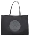 Tory Burch Ella Leather Tote Bag In Black