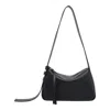 Tory Burch Pebble Leather Shoulder Bag With Adjustable Strap In Black