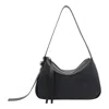 Tory Burch Pebble Leather Shoulder Bag With Adjustable Strap In Black