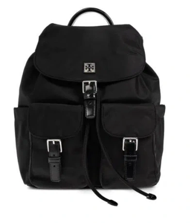 Tory Burch Functional Nylon Backpack With Multiple Pockets In Black