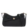 Tory Burch Romy Black Shoulder Bag With Removable Shoulder Strap And Logo Plaque On The Front In Leather Woman In Black