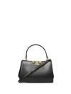 Tory Burch Eleanor Mini Satchel Leather Shoulder Bag In Black