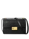 Tory Burch T Monogram Leather Shoulder Bag In Black