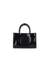 Tory Burch Ella Bio Patent Mini Handbag In Black