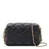 Tory Burch Black Leather Fleming Crossbody Bag In Black