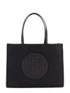 Tory Burch Black Tote With Circular Logo And Functional Design