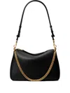 Tory Burch Perry Leather Shoulder Bag In Black
