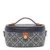 Tory Burch Leather And T Monogram Fabric Vanity Case In Blue