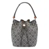 Tory Burch Mini Bucket Bag With Embroidered Fabric T Monogram In Brown