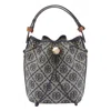 Tory Burch Mini Bucket Bag With Embroidered Fabric T Monogram In Brown
