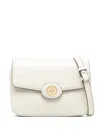 Tory Burch Robinson Convertible Patent Shoulder Bag In White