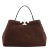 Tory Burch Mini Eleanor Pebbled Leather Shoulder Bag In Brown