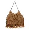 Tory Burch Mini Hobo Bag With Chain And Fringe In Orange