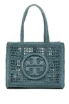 Tory Burch Small Tote With Hand-crocheted Woven Design