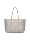 Tory Burch Perry T Monogram Jacquard Triple Compartment Tote In Neutral