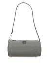 Tory Burch Virginia Cylinder Bag With Double-t Plaque In Gray